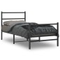 vidaXL Bettgestell mit Kopf- und Fußteil Metall Schwarz 90x200 cm vidaXL Bettgestell mit Kopf- und Fußteil Metall Schwarz 90x200 cm
