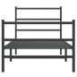 vidaXL Bettgestell mit Kopf- und Fußteil Metall Schwarz 90x200 cm vidaXL Bettgestell mit Kopf- und Fußteil Metall Schwarz 90x200 cm