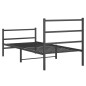 vidaXL Bettgestell mit Kopf- und Fußteil Metall Schwarz 90x200 cm vidaXL Bettgestell mit Kopf- und Fußteil Metall Schwarz 90x200 cm
