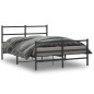 vidaXL Bettgestell mit Kopf- und Fußteil Metall Schwarz 140x190 cm vidaXL Bettgestell mit Kopf- und Fußteil Metall Schwarz 140x190 cm