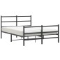 vidaXL Bettgestell mit Kopf- und Fußteil Metall Schwarz 140x190 cm vidaXL Bettgestell mit Kopf- und Fußteil Metall Schwarz 140x190 cm