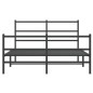 vidaXL Bettgestell mit Kopf- und Fußteil Metall Schwarz 140x190 cm vidaXL Bettgestell mit Kopf- und Fußteil Metall Schwarz 140x190 cm