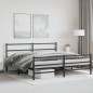 vidaXL Bettgestell mit Kopf- und Fußteil Metall Schwarz 183x213 cm vidaXL Bettgestell mit Kopf- und Fußteil Metall Schwarz 183x213 cm