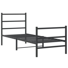 vidaXL Bettgestell mit Kopf- und Fußteil Metall Schwarz 80x200 cm