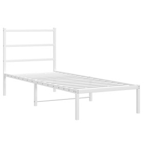 vidaXL Bettgestell mit Kopfteil Metall Weiß 80x200 cm