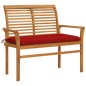 Gartenbank mit Roter Auflage 112 cm Massivholz Teak Gartenbank mit Roter Auflage 112 cm Massivholz Teak