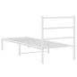 vidaXL Bettgestell mit Kopfteil Metall Weiß 80x200 cm vidaXL Bettgestell mit Kopfteil Metall Weiß 80x200 cm