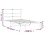 vidaXL Bettgestell mit Kopfteil Metall Weiß 120x190 cm vidaXL Bettgestell mit Kopfteil Metall Weiß 120x190 cm