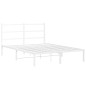 vidaXL Bettgestell mit Kopfteil Metall Weiß 135x190 cm vidaXL Bettgestell mit Kopfteil Metall Weiß 135x190 cm