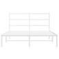 vidaXL Bettgestell mit Kopfteil Metall Weiß 135x190 cm vidaXL Bettgestell mit Kopfteil Metall Weiß 135x190 cm