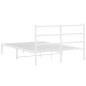 vidaXL Bettgestell mit Kopfteil Metall Weiß 135x190 cm vidaXL Bettgestell mit Kopfteil Metall Weiß 135x190 cm