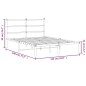 vidaXL Bettgestell mit Kopfteil Metall Weiß 135x190 cm vidaXL Bettgestell mit Kopfteil Metall Weiß 135x190 cm