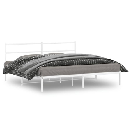 vidaXL Bettgestell mit Kopfteil Metall Weiß 180x200 cm