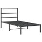 vidaXL Bettgestell mit Kopfteil Metall Schwarz 90x190 cm vidaXL Bettgestell mit Kopfteil Metall Schwarz 90x190 cm