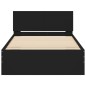 vidaXL Bettgestell mit Kopfteil Schwarz 100x200 cm Holzwerkstoff vidaXL Bettgestell mit Kopfteil Schwarz 100x200 cm Holzwerkstoff