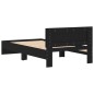 vidaXL Bettgestell mit Kopfteil Schwarz 100x200 cm Holzwerkstoff vidaXL Bettgestell mit Kopfteil Schwarz 100x200 cm Holzwerkstoff