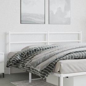 vidaXL Kopfteil Metall Weiß 193 cm