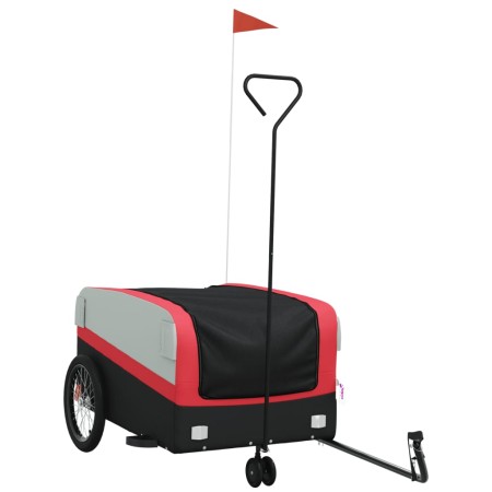 vidaXL Fahrradanhänger Schwarz und Rot 45 kg Eisen