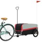 vidaXL Fahrradanhänger Schwarz und Rot 45 kg Eisen vidaXL Fahrradanhänger Schwarz und Rot 45 kg Eisen