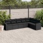 vidaXL 7-tlg. Garten-Sofagarnitur mit Kissen Schwarz Poly Rattan vidaXL 7-tlg. Garten-Sofagarnitur mit Kissen Schwarz Poly Rattan