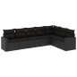 vidaXL 7-tlg. Garten-Sofagarnitur mit Kissen Schwarz Poly Rattan vidaXL 7-tlg. Garten-Sofagarnitur mit Kissen Schwarz Poly Rattan