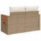 vidaXL Gartensofa mit Kissen 2-Sitzer Beige Poly Rattan vidaXL Gartensofa mit Kissen 2-Sitzer Beige Poly Rattan