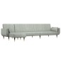 vidaXL Schlafsofa in L-Form Hellgrau 275x140x70 cm Samt vidaXL Schlafsofa in L-Form Hellgrau 275x140x70 cm Samt