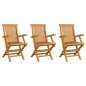 Gartenstühle mit Taupe Kissen 3 Stk. Massivholz Teak Gartenstühle mit Taupe Kissen 3 Stk. Massivholz Teak