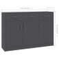 vidaXL Sideboard Grau 110x30x75 cm Holzwerkstoff vidaXL Sideboard Grau 110x30x75 cm Holzwerkstoff