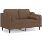 vidaXL 2-Sitzer-Sofa mit Zierkissen Braun 120 cm Stoff vidaXL 2-Sitzer-Sofa mit Zierkissen Braun 120 cm Stoff