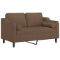 vidaXL 2-Sitzer-Sofa mit Zierkissen Braun 120 cm Stoff vidaXL 2-Sitzer-Sofa mit Zierkissen Braun 120 cm Stoff