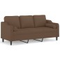 vidaXL 3-Sitzer-Sofa mit Zierkissen Braun 180 cm Stoff vidaXL 3-Sitzer-Sofa mit Zierkissen Braun 180 cm Stoff
