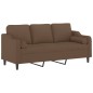 vidaXL 3-Sitzer-Sofa mit Zierkissen Braun 180 cm Stoff vidaXL 3-Sitzer-Sofa mit Zierkissen Braun 180 cm Stoff