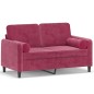 vidaXL 2-Sitzer-Sofa mit Zierkissen Weinrot 120 cm Samt vidaXL 2-Sitzer-Sofa mit Zierkissen Weinrot 120 cm Samt