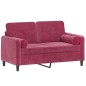 vidaXL 2-Sitzer-Sofa mit Zierkissen Weinrot 120 cm Samt vidaXL 2-Sitzer-Sofa mit Zierkissen Weinrot 120 cm Samt