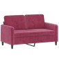 vidaXL 2-Sitzer-Sofa mit Zierkissen Weinrot 120 cm Samt vidaXL 2-Sitzer-Sofa mit Zierkissen Weinrot 120 cm Samt