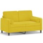 vidaXL 2-Sitzer-Sofa mit Zierkissen Gelb 120 cm Samt vidaXL 2-Sitzer-Sofa mit Zierkissen Gelb 120 cm Samt