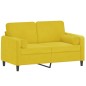 vidaXL 2-Sitzer-Sofa mit Zierkissen Gelb 120 cm Samt vidaXL 2-Sitzer-Sofa mit Zierkissen Gelb 120 cm Samt
