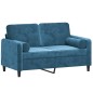 vidaXL 2-Sitzer-Sofa mit Zierkissen Blau 120 cm Samt vidaXL 2-Sitzer-Sofa mit Zierkissen Blau 120 cm Samt