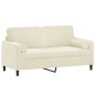 vidaXL 2-Sitzer-Sofa mit Zierkissen Creme 140 cm Samt vidaXL 2-Sitzer-Sofa mit Zierkissen Creme 140 cm Samt