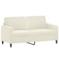 vidaXL 2-Sitzer-Sofa mit Zierkissen Creme 140 cm Samt vidaXL 2-Sitzer-Sofa mit Zierkissen Creme 140 cm Samt