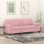vidaXL 3-Sitzer-Sofa mit Zierkissen Rosa 180 cm Samt vidaXL 3-Sitzer-Sofa mit Zierkissen Rosa 180 cm Samt