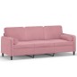 vidaXL 3-Sitzer-Sofa mit Zierkissen Rosa 180 cm Samt vidaXL 3-Sitzer-Sofa mit Zierkissen Rosa 180 cm Samt