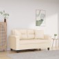 vidaXL 2-Sitzer-Sofa mit Kissen Beige 120 cm Mikrofasergewebe vidaXL 2-Sitzer-Sofa mit Kissen Beige 120 cm Mikrofasergewebe