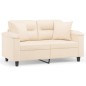 vidaXL 2-Sitzer-Sofa mit Kissen Beige 120 cm Mikrofasergewebe vidaXL 2-Sitzer-Sofa mit Kissen Beige 120 cm Mikrofasergewebe