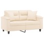 vidaXL 2-Sitzer-Sofa mit Kissen Beige 120 cm Mikrofasergewebe vidaXL 2-Sitzer-Sofa mit Kissen Beige 120 cm Mikrofasergewebe