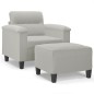 vidaXL Sessel mit Hocker Hellgrau 60 cm Mikrofasergewebe vidaXL Sessel mit Hocker Hellgrau 60 cm Mikrofasergewebe