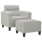 vidaXL Sessel mit Hocker Hellgrau 60 cm Mikrofasergewebe vidaXL Sessel mit Hocker Hellgrau 60 cm Mikrofasergewebe