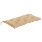 Gartenbank mit Beige Auflage 112 cm Massivholz Teak Gartenbank mit Beige Auflage 112 cm Massivholz Teak