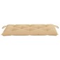 Gartenbank mit Beige Auflage 112 cm Massivholz Teak Gartenbank mit Beige Auflage 112 cm Massivholz Teak